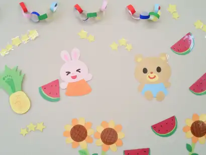 画像:うさぎやくまの掲示物